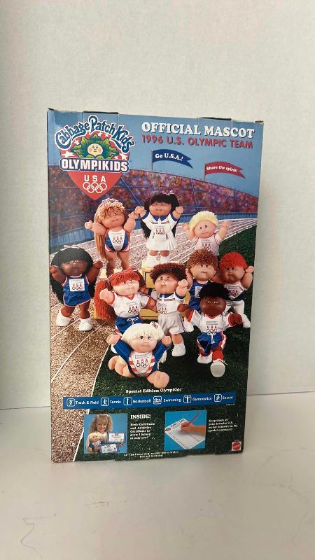 Photo 1 of 1996 CABBAGE PATCH KIDS SPECIAL EDITION OLYMPIKIDS KIRT LOME 9.5” X 5.5” H 16” NEW IN BOX