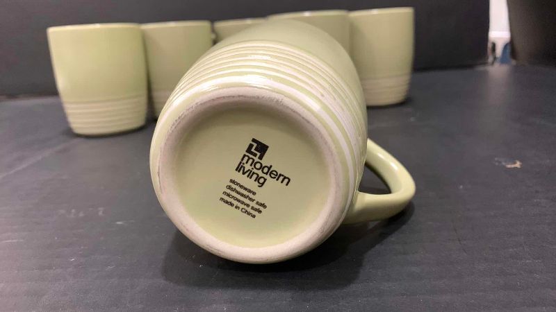 Photo 1 of 8-MODERN LIVING STONEWARE COFFEE CUPS
