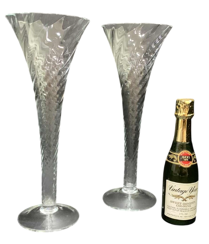 Photo 1 of 2-OPTIC SWIRL CHAMPAGNE GLASSES