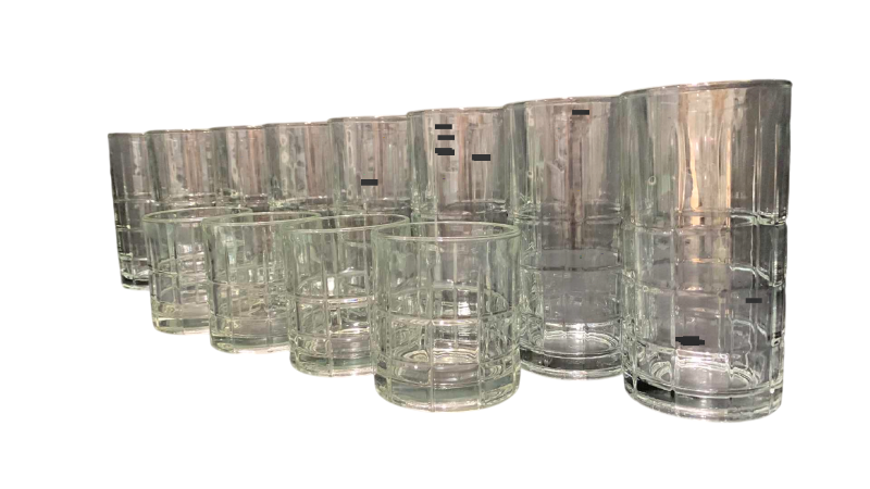 Photo 1 of 12-ANCHOR HOCKING MANCHESTER TARTAN HEAVY DRINKING GLASSES