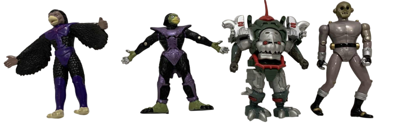Photo 1 of 4-VINTAGE MIGHTY MORPHIN POWER RANGERS VILLAINS: TENGU WARRIORS, ZEO CHEST BEATING COGS, AND EVIL MECHANIZER