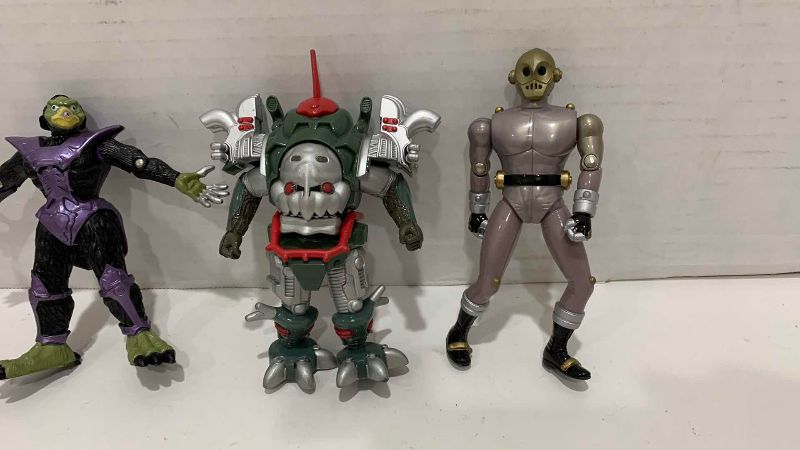 Photo 1 of 4-VINTAGE MIGHTY MORPHIN POWER RANGERS VILLAINS: TENGU WARRIORS, ZEO CHEST BEATING COGS, AND EVIL MECHANIZER