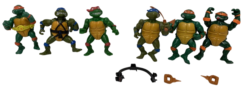 Photo 1 of 6-VINTAGE TEENAGE NINJA MUTANT TURTLES