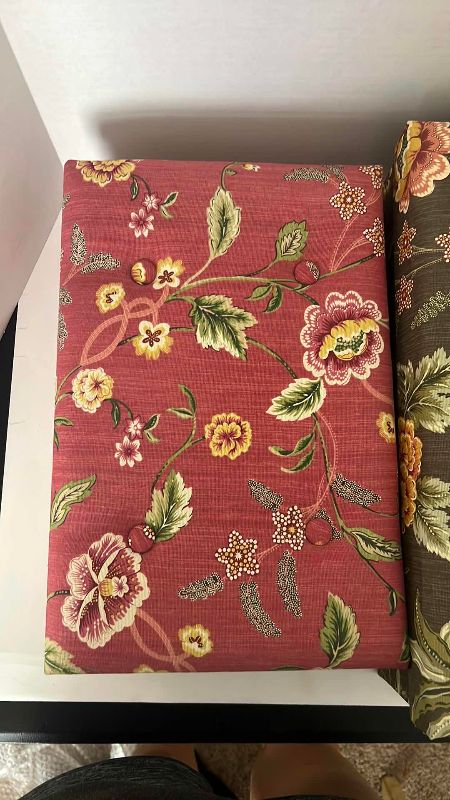 Photo 1 of 2-FLORAL SEWING BOXES LARGEST 17” X 12“ H 6”