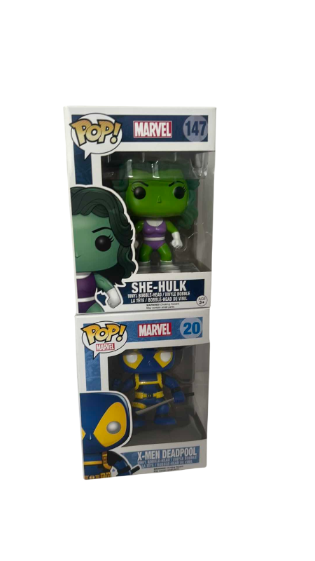 Photo 1 of FUNKO POP MARVEL SHE-HULK AND X-MEN DEADPOOL #147 #20 NEW IN BOX