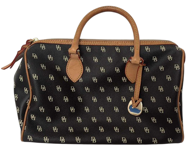 Photo 1 of DOONEY & BOURKE BLACK AND BROWN SATCHEL 12”X12”