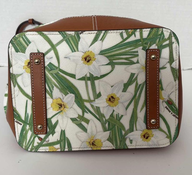 Photo 1 of DOONEY & BOURKE DRAWSTRING BUCKET BAG DAFFODIL PRINT 12” X 12”