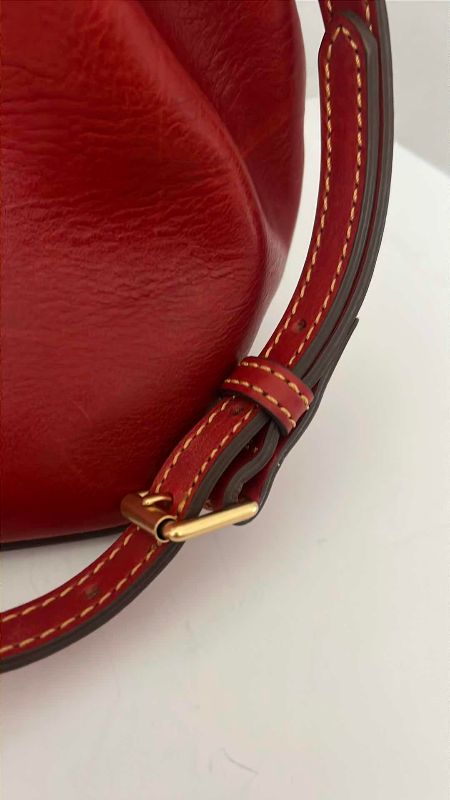 Photo 1 of DOONEY & BOURKE RED FLORENTINE BRENNA PURSE 12” X 12”