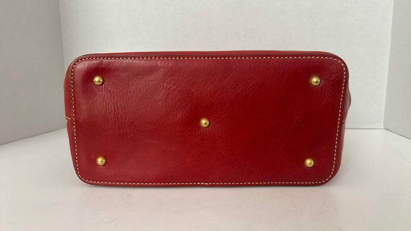 Photo 1 of DOONEY & BOURKE RED FLORENTINE BRENNA PURSE 12” X 12”