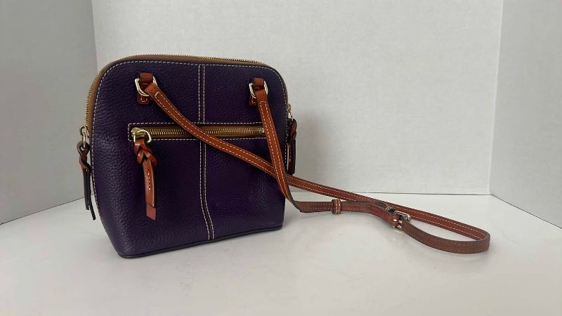 Photo 1 of DOONEY & BOURKE TRIXIE CROSS BODY PEBBLE PLUM WINE 8” X 8”