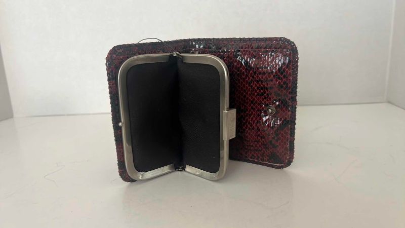 Photo 1 of KENNETH COLE REACTION SNAKESKIN WALLET 4.5” X 4” NWT