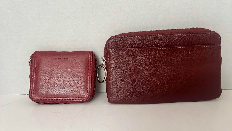 Photo 1 of BURGUNDY PEBBLE CLUTCH AND WALLET KENNETH COLE REACTION 8.5” X 5”