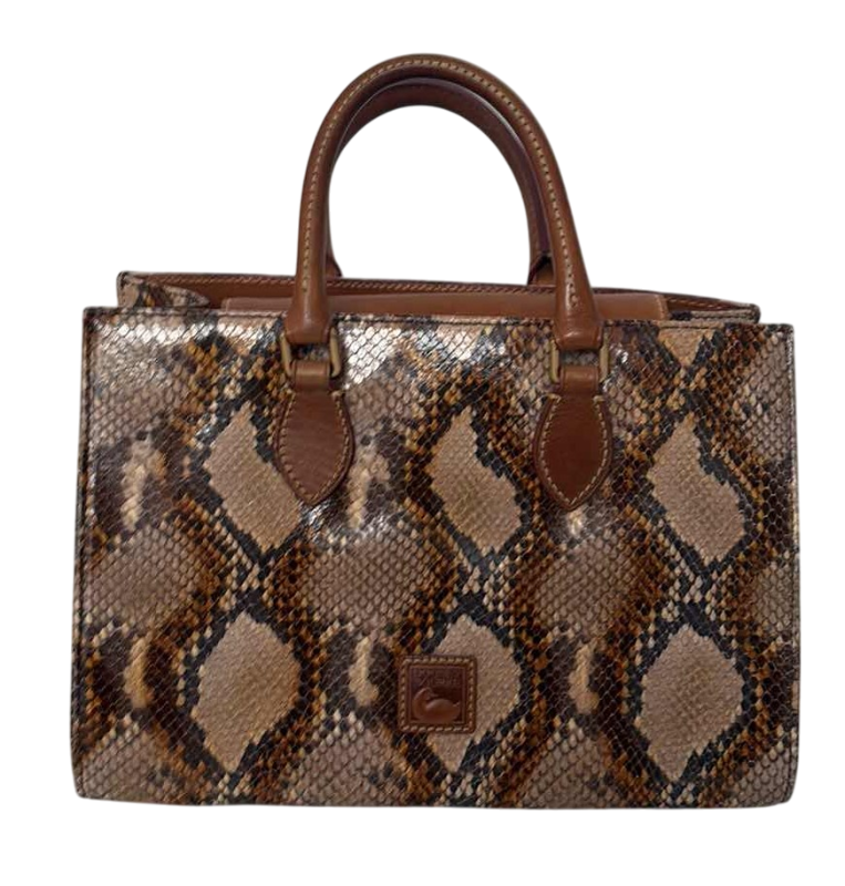 Photo 1 of DOONEY & BOURKE BROWN SNAKE HANDBAG 12”X12”
