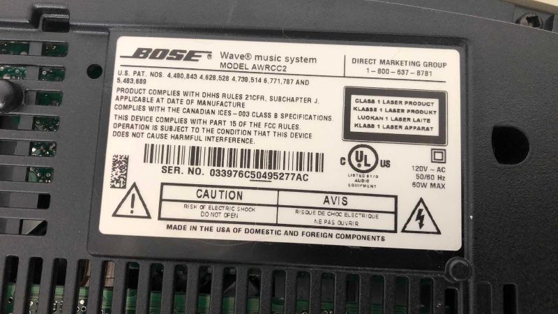 Photo 1 of BOSE WAVE MUSIC SYSTEM MODEL AM/FM RADIO AND CD PLAYER AWRCC2