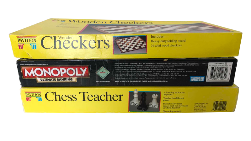 Photo 1 of 3-BOARD GAMES: MONOPOLY, CHESS, AND CHECKERS