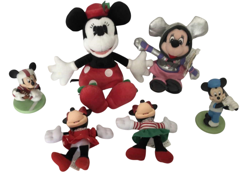 Photo 1 of 6-ASSORTED MICKEY AND MINNIE MOUSE PLUSH AND STATUES
