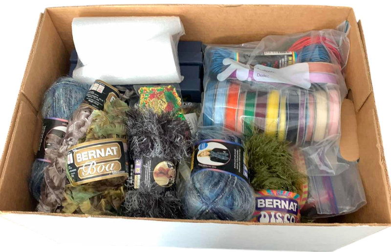Photo 1 of BOX OF VARIOUS CRAFT SUPPLIES