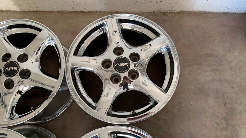 Photo 1 of 4-ABS CHROME RIMS PONTIAC FIREBIRD, TRANS AM 16 X 8” BOLT PATTERN IS 5 X 120.65MM 5 X 4.75”