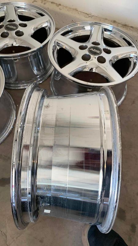 Photo 1 of 4-ABS CHROME RIMS PONTIAC FIREBIRD, TRANS AM 16 X 8” BOLT PATTERN IS 5 X 120.65MM 5 X 4.75”