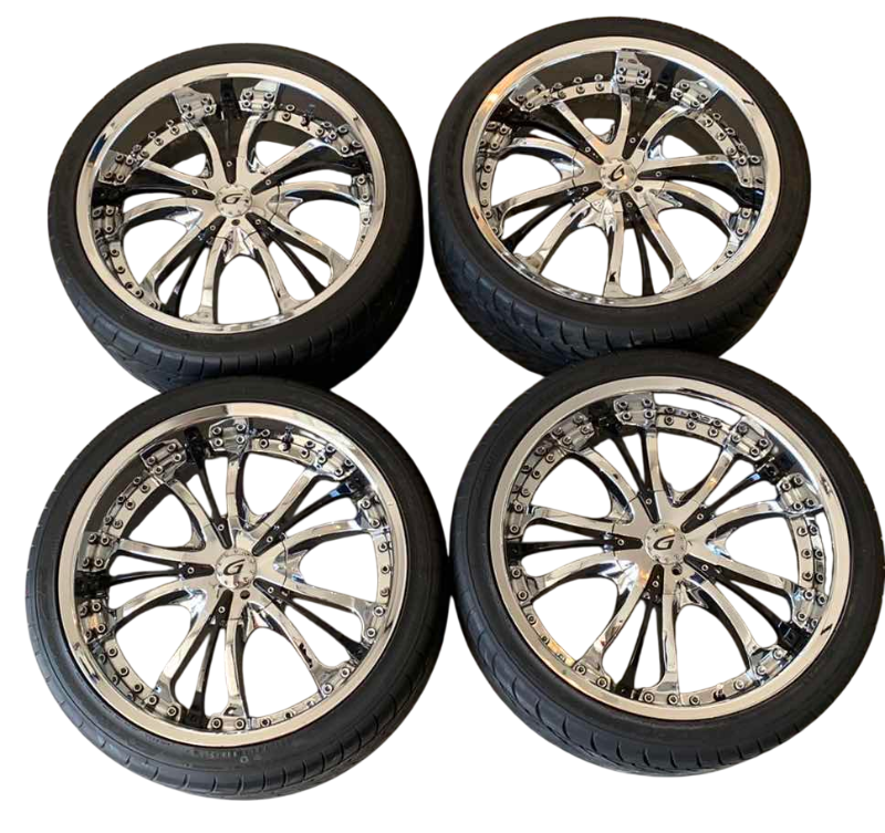 Photo 1 of 4-GIANNA MOMENTUM CHROME WHEELS 20” 8.5” BOLT PATTERN IS 5 X 115MM WITH ALTERNATE BOLT PATTERN  AND A SET OF NITTO NT555 EXTREME ZR 245/35ZR20