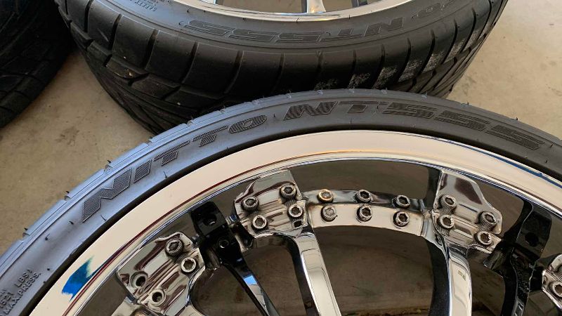 Photo 1 of 4-GIANNA MOMENTUM CHROME WHEELS 20” 8.5” BOLT PATTERN IS 5 X 115MM WITH ALTERNATE BOLT PATTERN  AND A SET OF NITTO NT555 EXTREME ZR 245/35ZR20