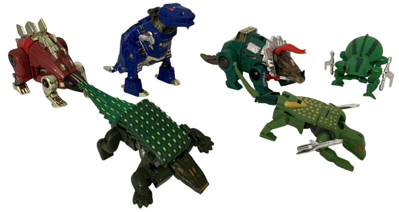 Photo 1 of 6-TRANSFORMERS: SNARL, GRIMLOCK, DINOBOT, SQUIRM, CROCODILE, AND GILLA MONSTER