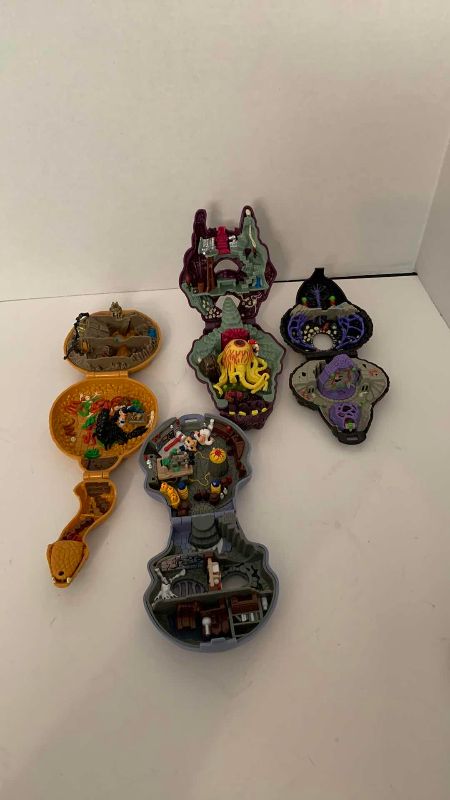 Photo 1 of 4-VINTAGE BLUEBIRD MIGHTY MAX TOYS: PALACE OF POISON DOOM, ARACHNOID SPIDER, SKULL DUNGEON, AND CYCLOPS