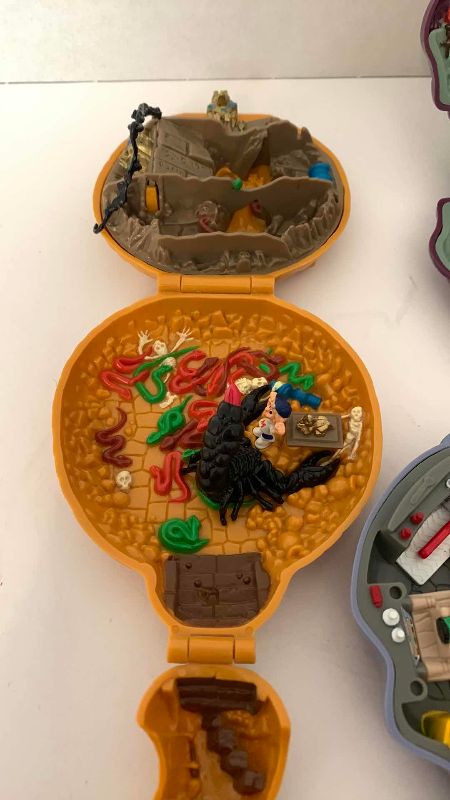 Photo 1 of 4-VINTAGE BLUEBIRD MIGHTY MAX TOYS: PALACE OF POISON DOOM, ARACHNOID SPIDER, SKULL DUNGEON, AND CYCLOPS