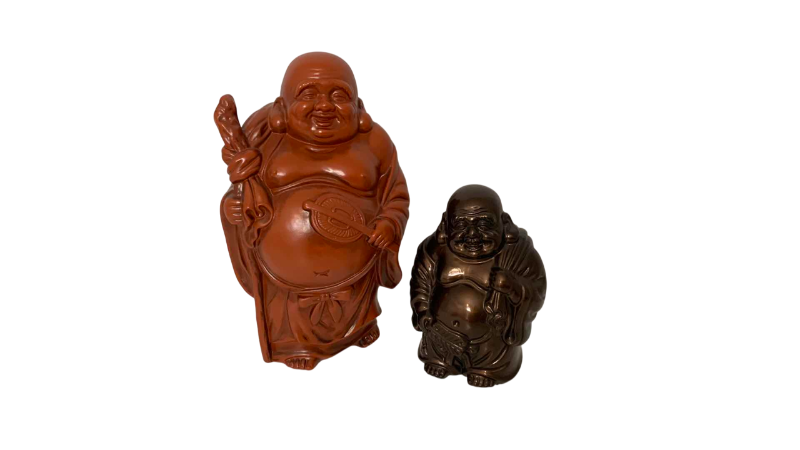 Photo 1 of 2-VINTAGE CERAMIC BUDDHAS 10”