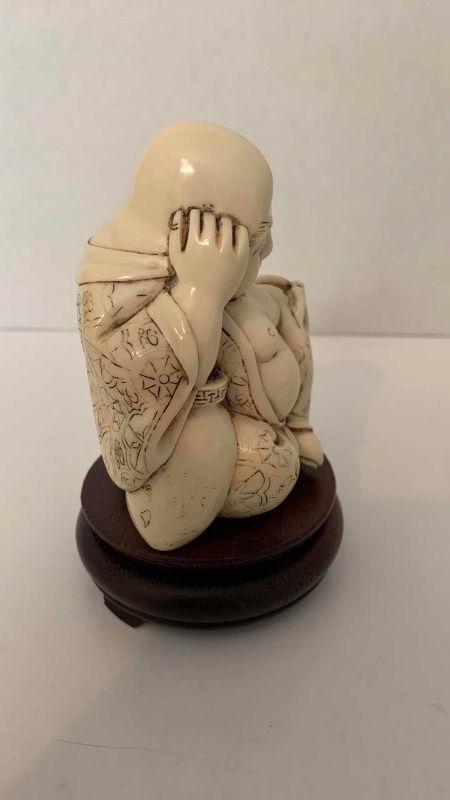 Photo 1 of VINTAGE IVORY SLEEPING BUDDAH 5” TALL