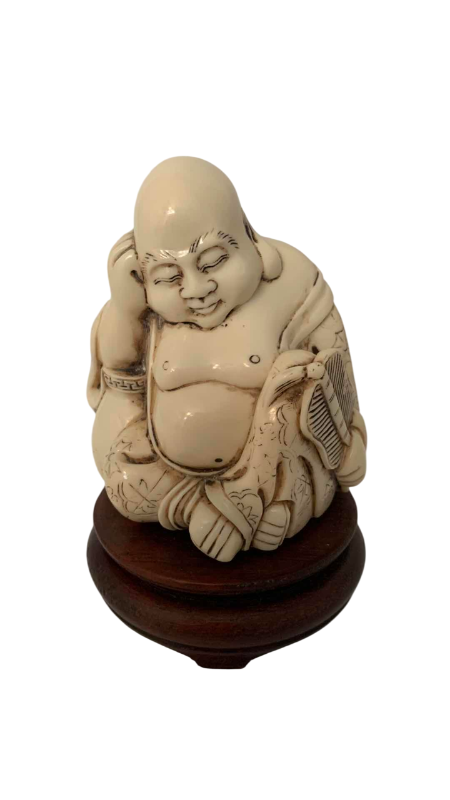 Photo 1 of VINTAGE IVORY SLEEPING BUDDAH 5” TALL