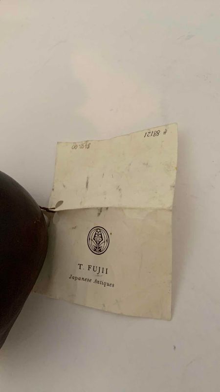 Photo 1 of ANTIQUE BIZEN HOTEI OKIGORO INCENSE BURNER 19TH CENTURY 6 3/4”