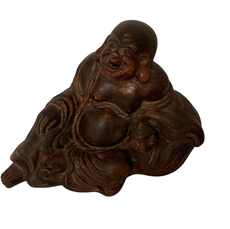 Photo 1 of ANTIQUE BIZEN HOTEI OKIGORO INCENSE BURNER 19TH CENTURY 6 3/4”
