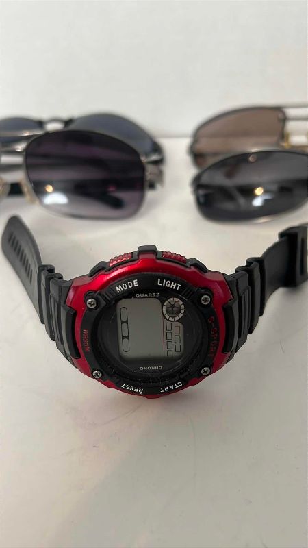 Photo 1 of SET OF 4 MENS SUNGLASSES AND SPORTS WATCH