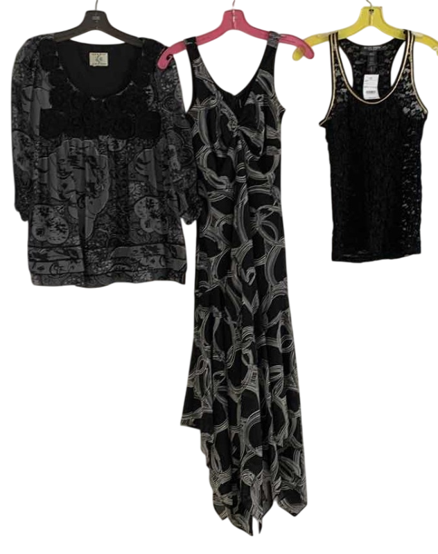 Photo 1 of WOMENS DRESS, AND TWO TOPS SIZE M