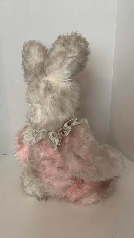 Photo 1 of VINTAGE PORCELAIN GIRL PINK BUNNY PLUSH 18”