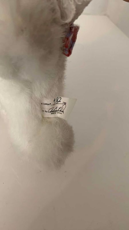 Photo 1 of 2-LIMITED EDITION MARIE OSMOND NUMBERED PORCELAIN GIRL BUNNY PLUSHES LARGEST IS 12”