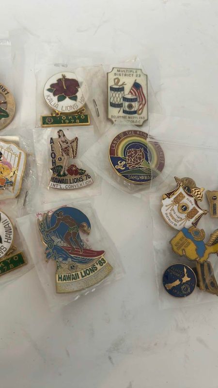 Photo 1 of VINTAGE HAWAIIAN LIONS CUB LABEL PINS (1972-1983)