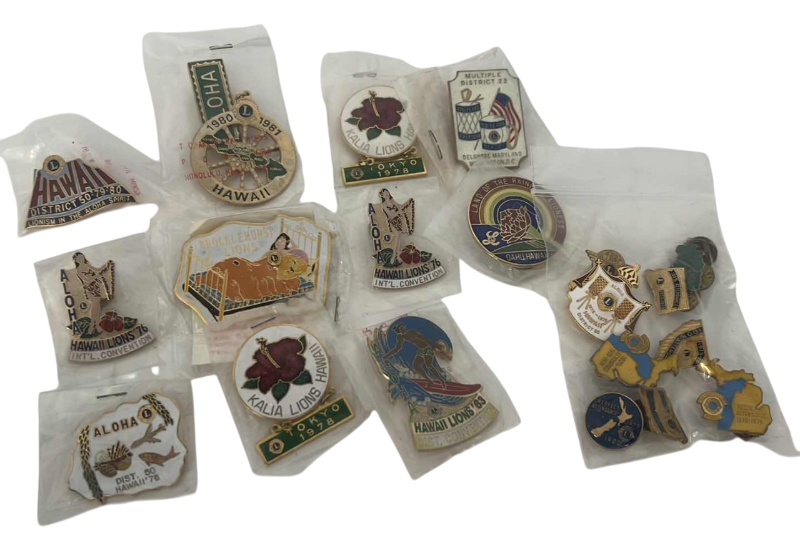 Photo 1 of VINTAGE HAWAIIAN LIONS CUB LABEL PINS (1972-1983)