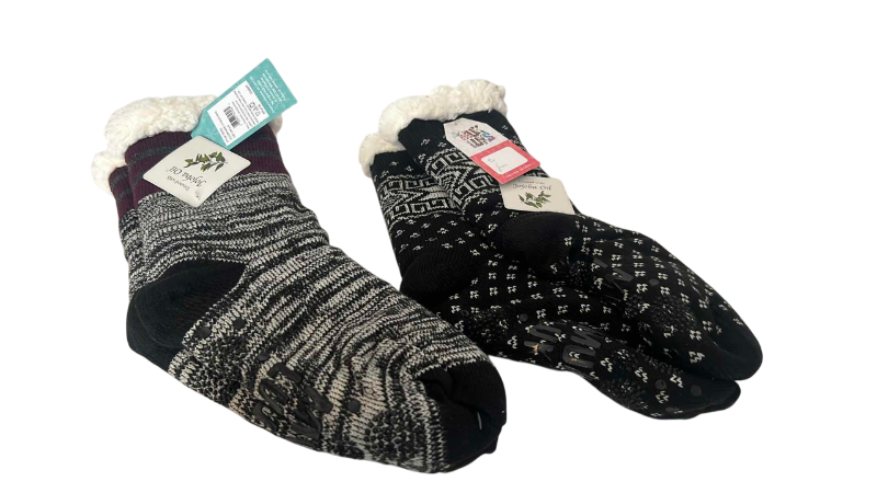 Photo 1 of 2-FUZZY WARM WINTER SOCKS SIZE SMALL (6-8)