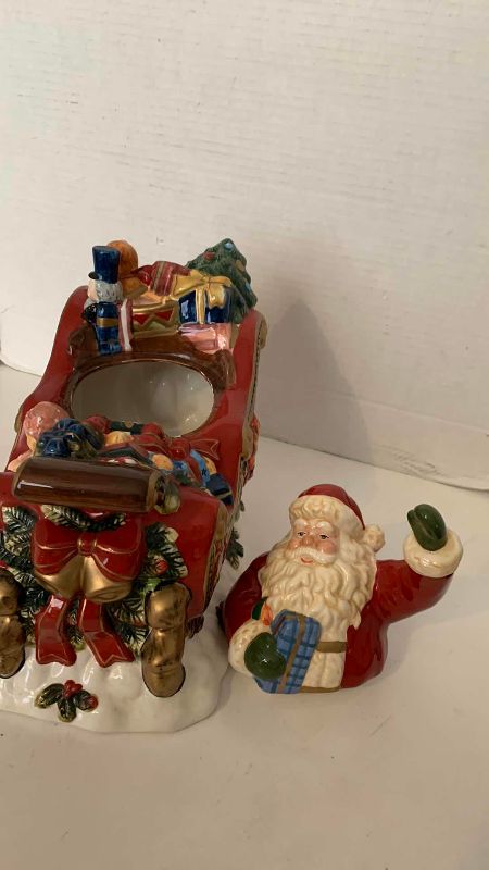 Photo 1 of PORCELAIN SANTA CLAUS COOKIE JAR 11”