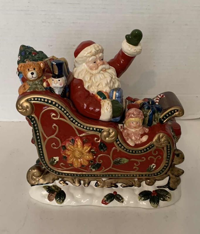 Photo 1 of PORCELAIN SANTA CLAUS COOKIE JAR 11”