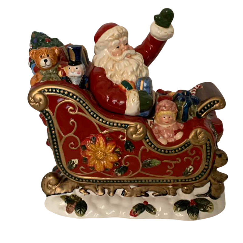 Photo 1 of PORCELAIN SANTA CLAUS COOKIE JAR 11”