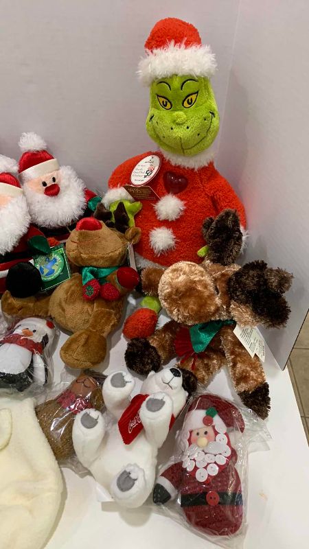Photo 1 of ASSORTED CHRISTMAS PLUSH AND STOCKINGS