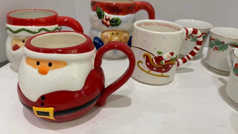 Photo 1 of SANGO CHRISTMAS STYLE COFFEE CUPS AND ASSORTED SANTA MUGS