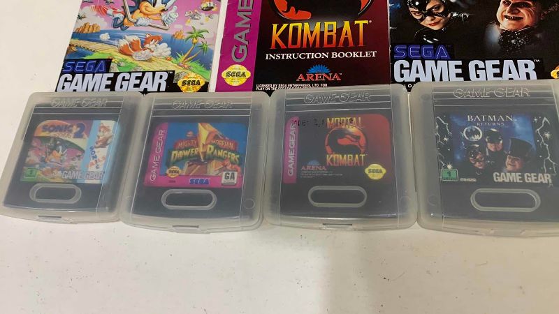 Photo 1 of VINTAGE SEGA GAME GEAR GAMES: BATMAN, MORTAL KOMBAT AND SONIC THE HEDGEHOG 2
