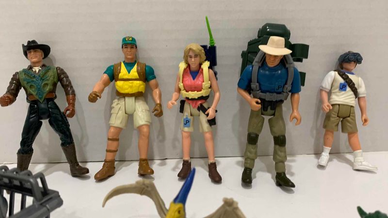 Photo 1 of VINTAGE JURASSIC PARK HUMANS, BABY DINOSAURS AND CAPTURE ACCESSORIES