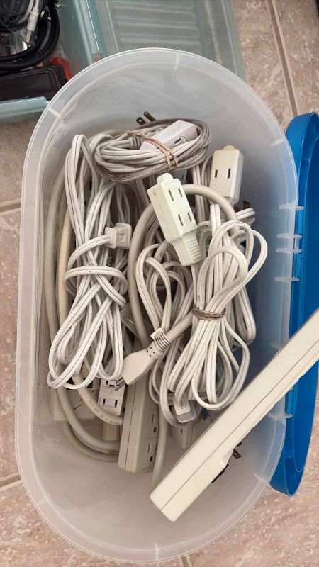 Photo 1 of ASSORTED POWER CORDS AND STRIPS