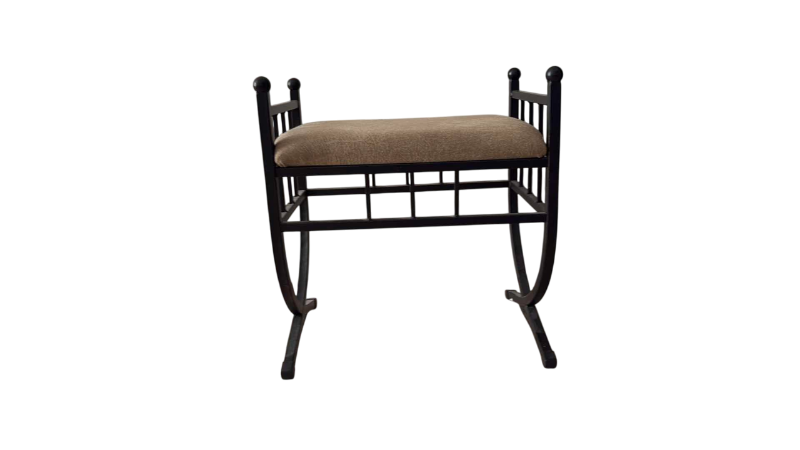 Photo 1 of BLACK WITH BROWN CUSHION ACCENT STOOL