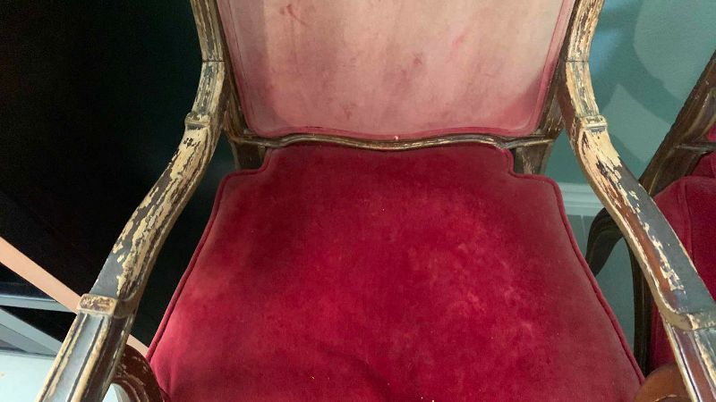Photo 1 of 2 VINTAGE RED VELVET ARMCHAIRS